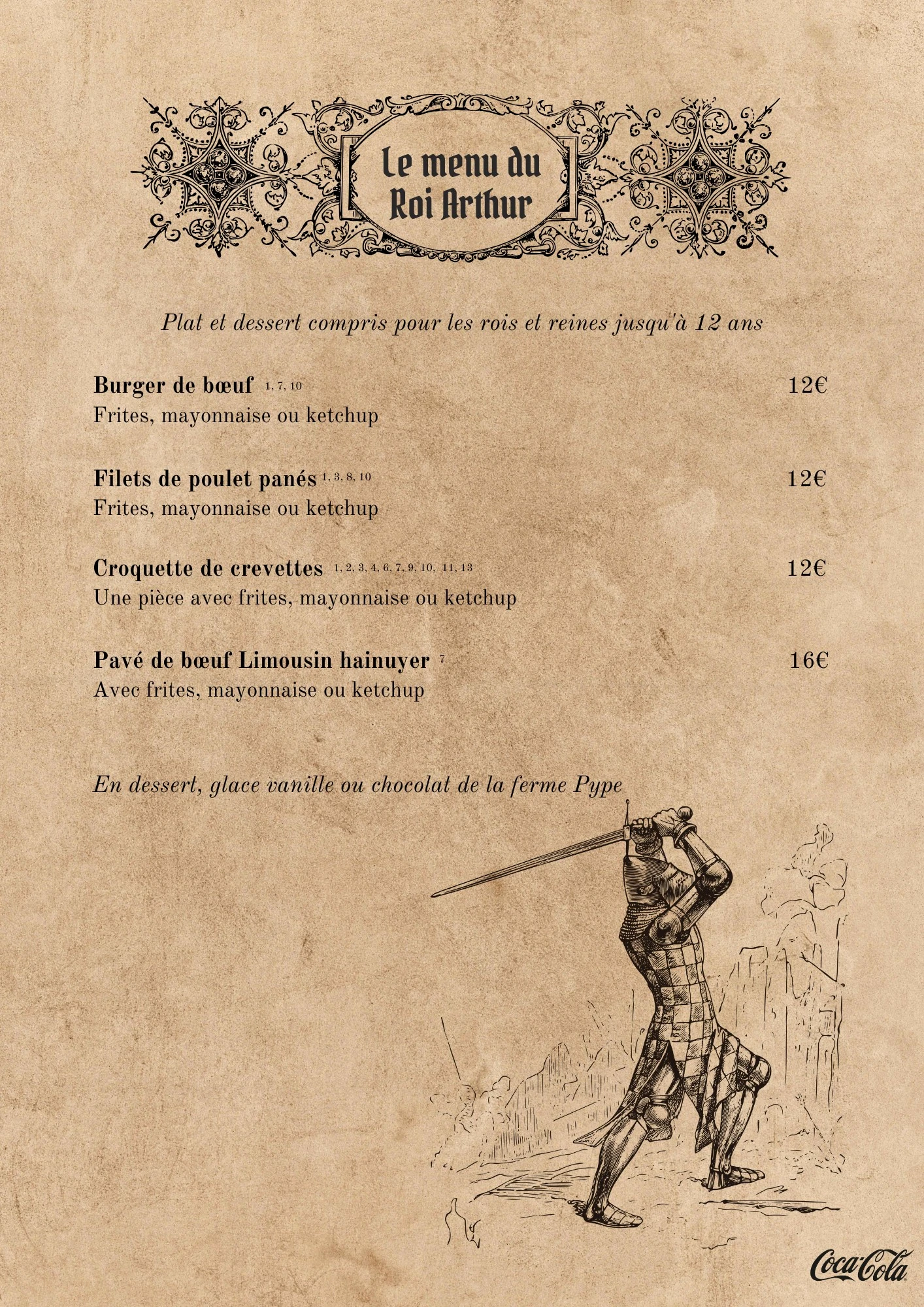 Menu Brasserie Le Médiéval - Page 3